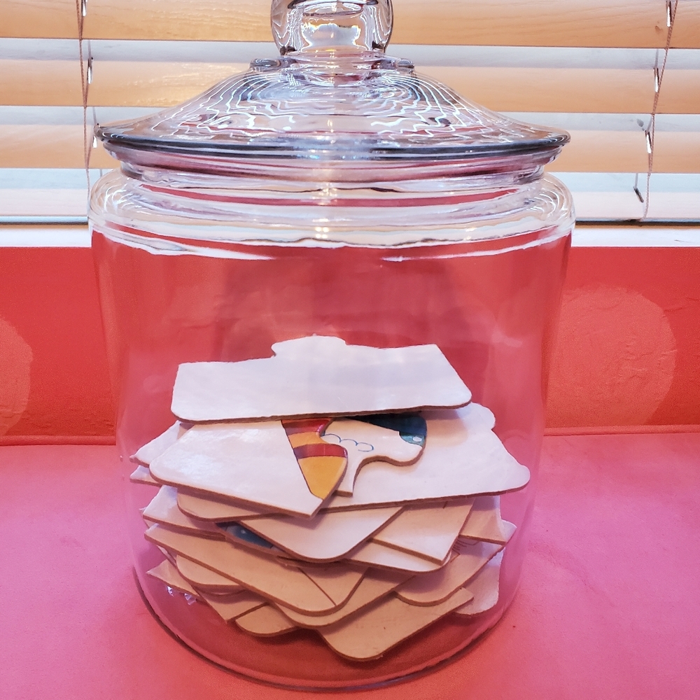 26 Piece Puzzle Challenge Glass Jar w/Lid